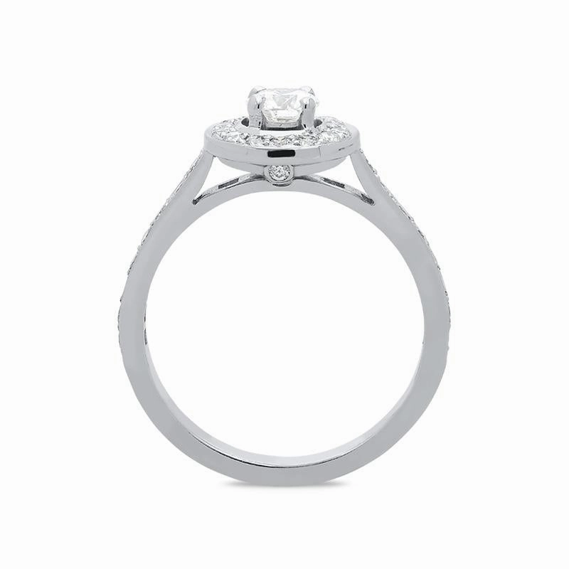 18ct White Gold 0.47ct Diamond Round Halo Cluster Ring