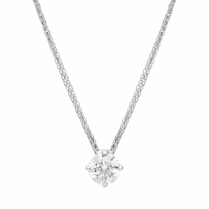 18ct White Gold 0.50ct Diamond Round Brilliant Cut Solitaire Slider Pendant