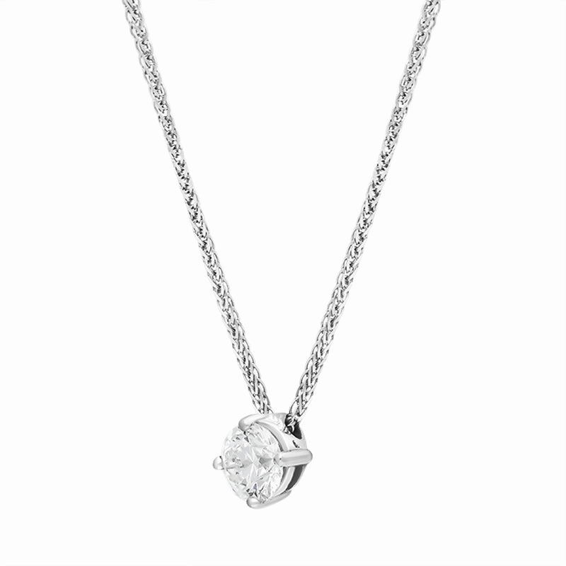 18ct White Gold 0.50ct Diamond Round Brilliant Cut Solitaire Slider Pendant