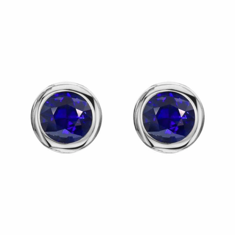 18ct White Gold 0.50ct Sapphire Solitaire Stud Earrings