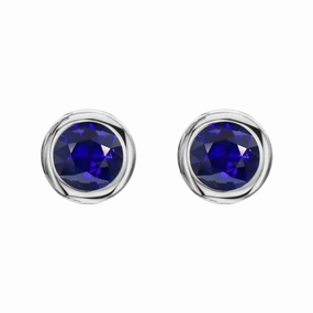 18ct White Gold 0.50ct Sapphire Solitaire Stud Earrings