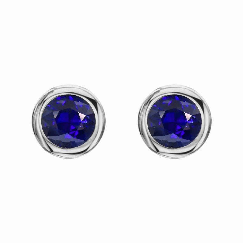 18ct White Gold 0.50ct Sapphire Solitaire Stud Earrings