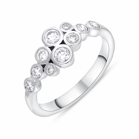 18ct White Gold 0.51ct Diamond Cluster Bubble Ring