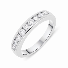 18ct White Gold 0.52ct Diamond Channel Set Half Eternity Ring