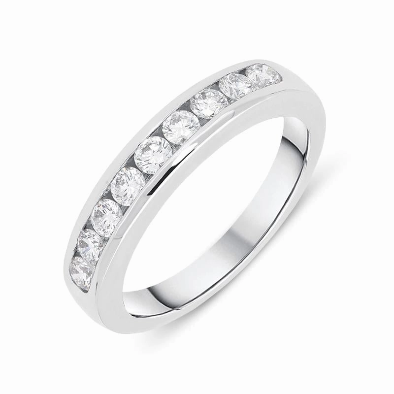 18ct White Gold 0.52ct Diamond Channel Set Half Eternity Ring