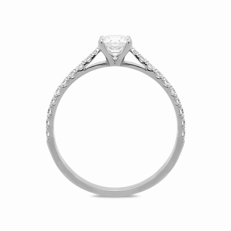18ct White Gold 0.52ct Diamond Shoulder Certified Solitaire Ring