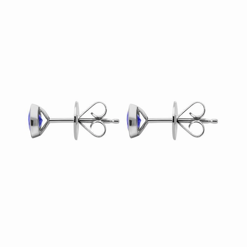 18ct White Gold 0.52ct Tanzanite Round Stud Earrings