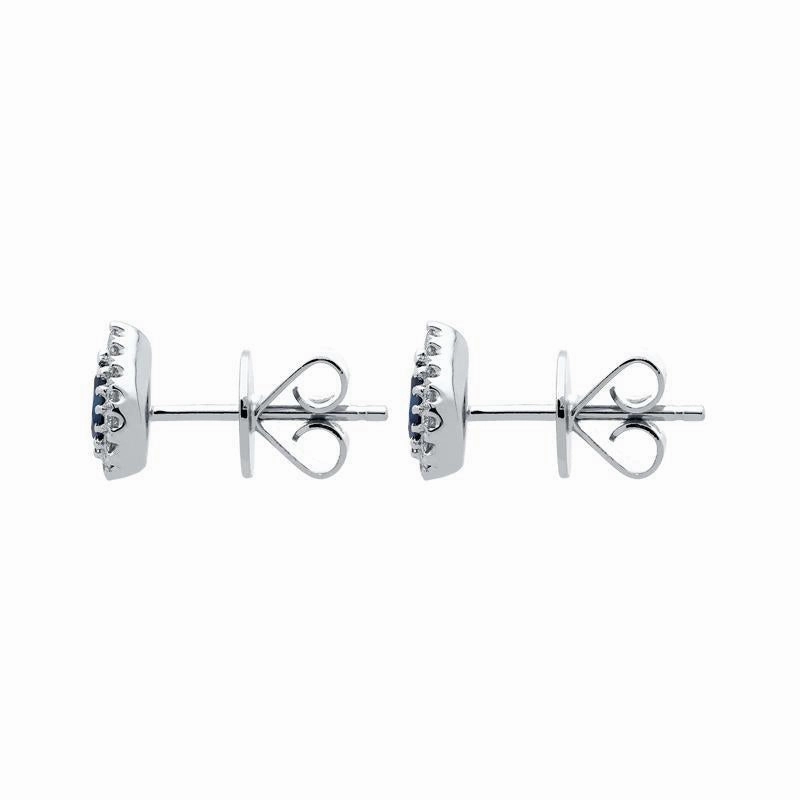 18ct White Gold 0.54ct Sapphire Diamond Pear Cut Stud Earrings