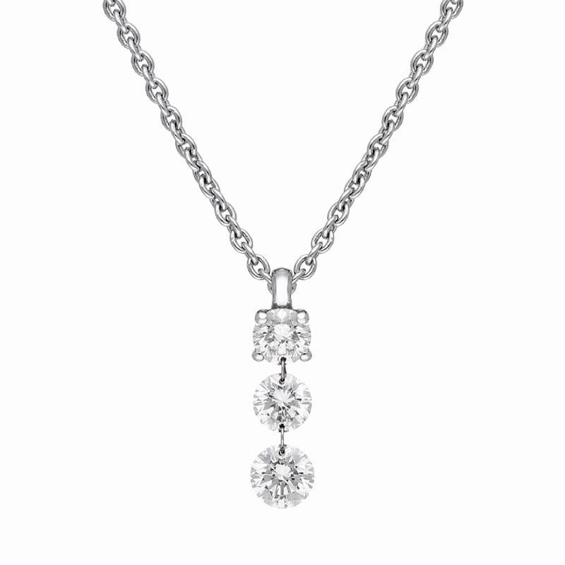 18ct White Gold 0.55ct Diamond Cascading Drop Necklace