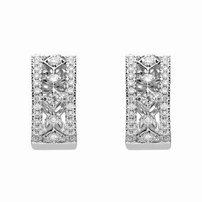 18ct White Gold 0.55ct Diamond Style & Fashion Hoop Earrings