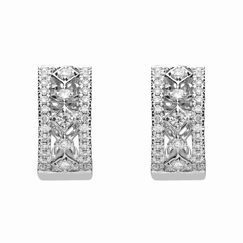 18ct White Gold 0.55ct Diamond Style & Fashion Hoop Earrings