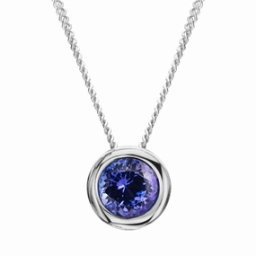 18ct White Gold 0.56ct Tanzanite Martini Slider Necklace