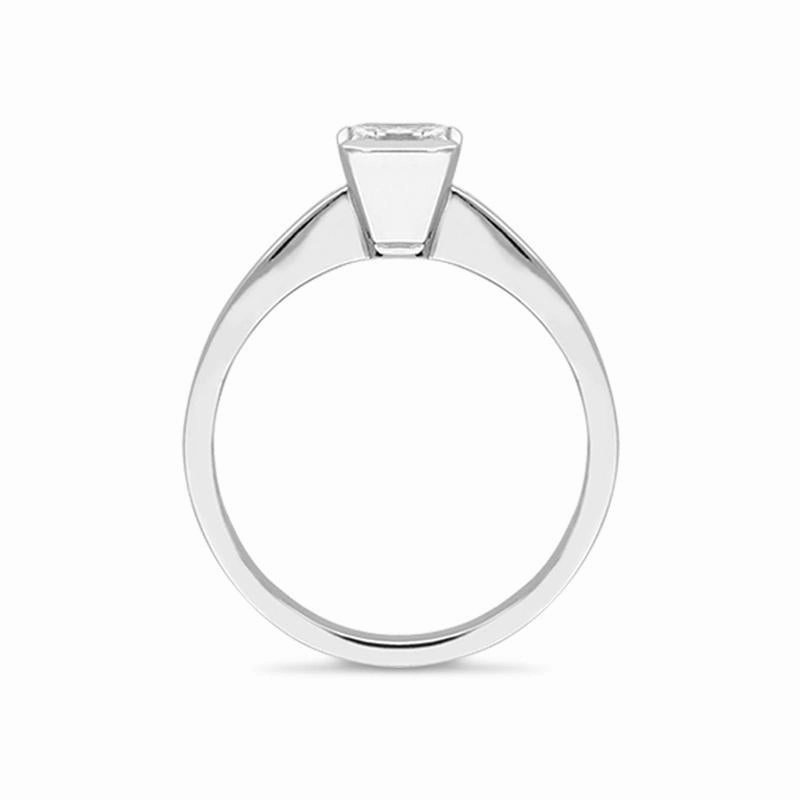 18ct White Gold 0.57ct Diamond Princess Cut Solitaire Ring D