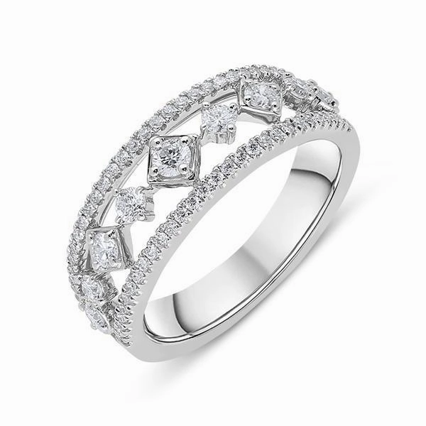 18ct White Gold 0.58ct Diamond Style & Fashion Half Eternity Ring