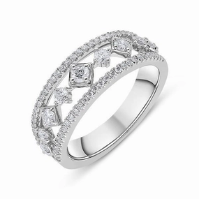18ct White Gold 0.58ct Diamond Style & Fashion Half Eternity Ring