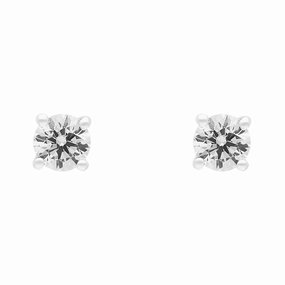 18ct White Gold 0.61ct Diamond Solitaire Brilliant Cut Stud Earrings