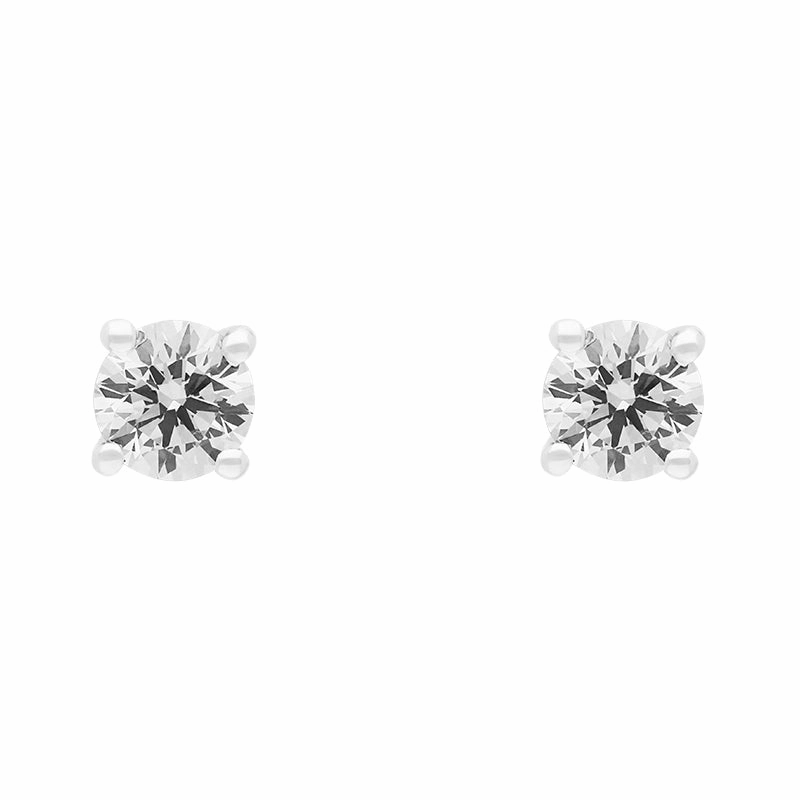 18ct White Gold 0.61ct Diamond Solitaire Brilliant Cut Stud Earrings