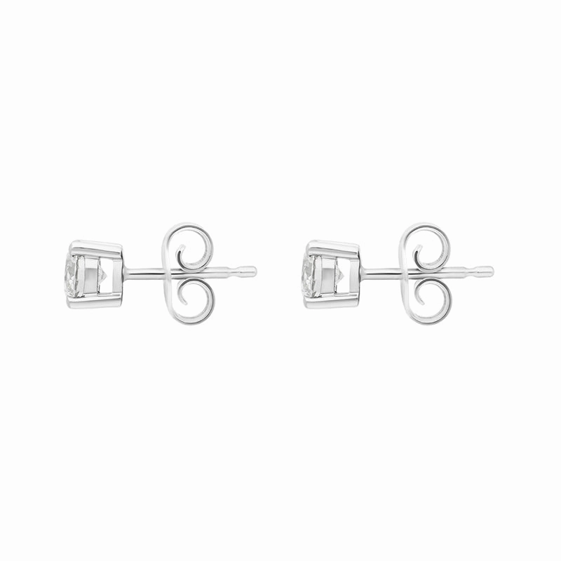 18ct White Gold 0.61ct Diamond Solitaire Brilliant Cut Stud Earrings