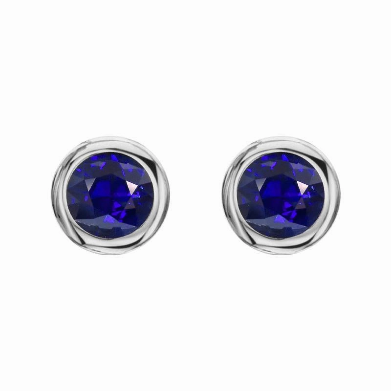 18ct White Gold 0.65ct Sapphire Martini Stud Earrings