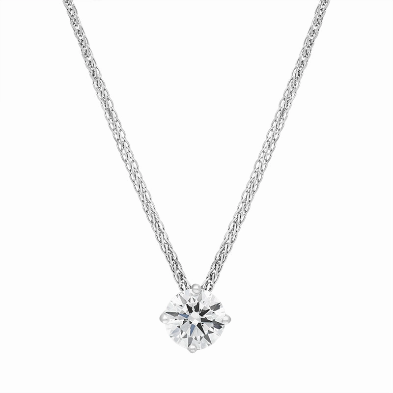 18ct White Gold 0.70ct Diamond Round Brilliant Cut Solitaire Slider Pendant
