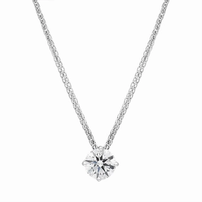 18ct White Gold 0.70ct Diamond Round Brilliant Cut Solitaire Slider Pendant