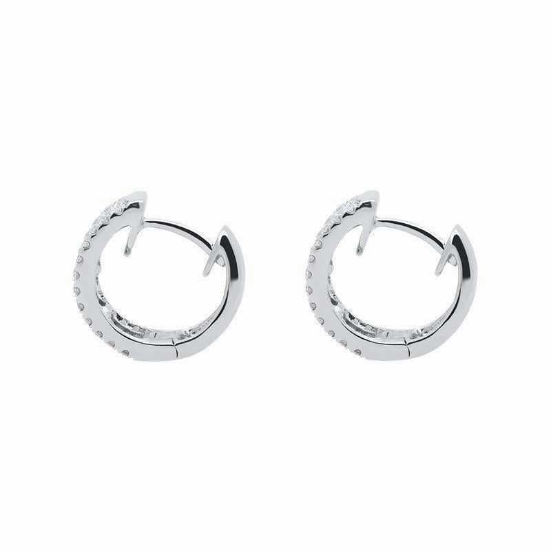 18ct White Gold 0.70ct Rainbow Sapphire Diamond Hoop Earrings