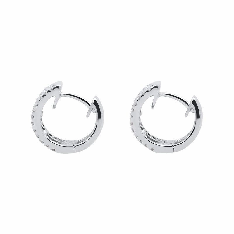 18ct White Gold 0.70ct Rainbow Sapphire Diamond Hoop Earrings