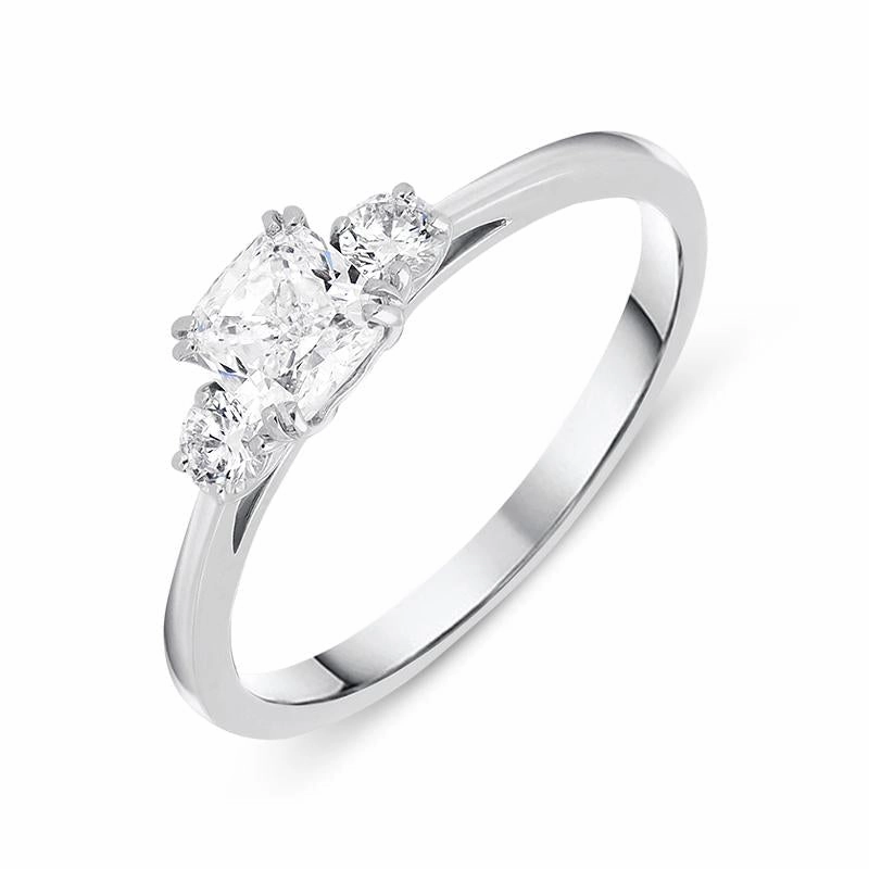 18ct White Gold 0.71ct Diamond Trilogy Ring