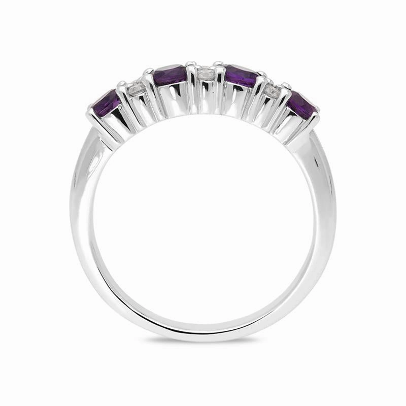 18ct White Gold 0.72ct Amethyst Diamond Ring