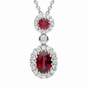18ct White Gold 0.72ct Ruby and Diamond Necklace