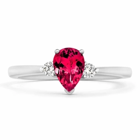 18ct White Gold 0.73ct Spinel Diamond Pear Cut Ring