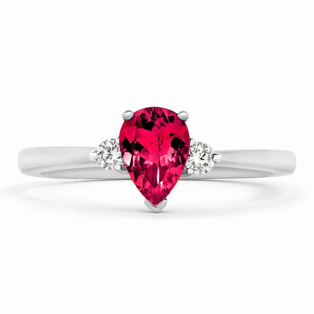 18ct White Gold 0.73ct Spinel Diamond Pear Cut Ring