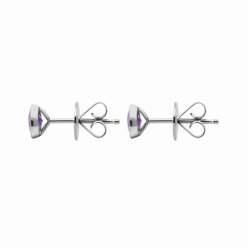 18ct White Gold 0.88ct Amethyst Round Stud Earrings
