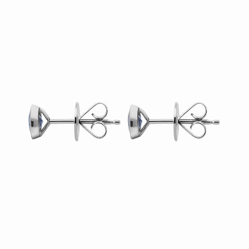 18ct White Gold 0.88ct Aquamarine Solitaire Stud Earrings