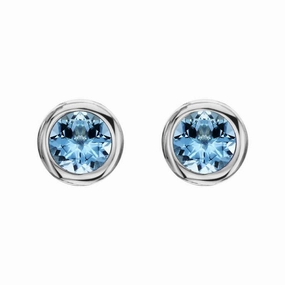 18ct White Gold 0.92ct Aquamarine Martini Stud Earrings