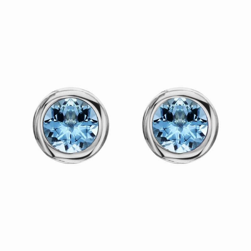 18ct White Gold 0.92ct Aquamarine Martini Stud Earrings
