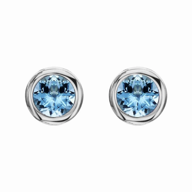 18ct White Gold 0.92ct Aquamarine Martini Stud Earrings