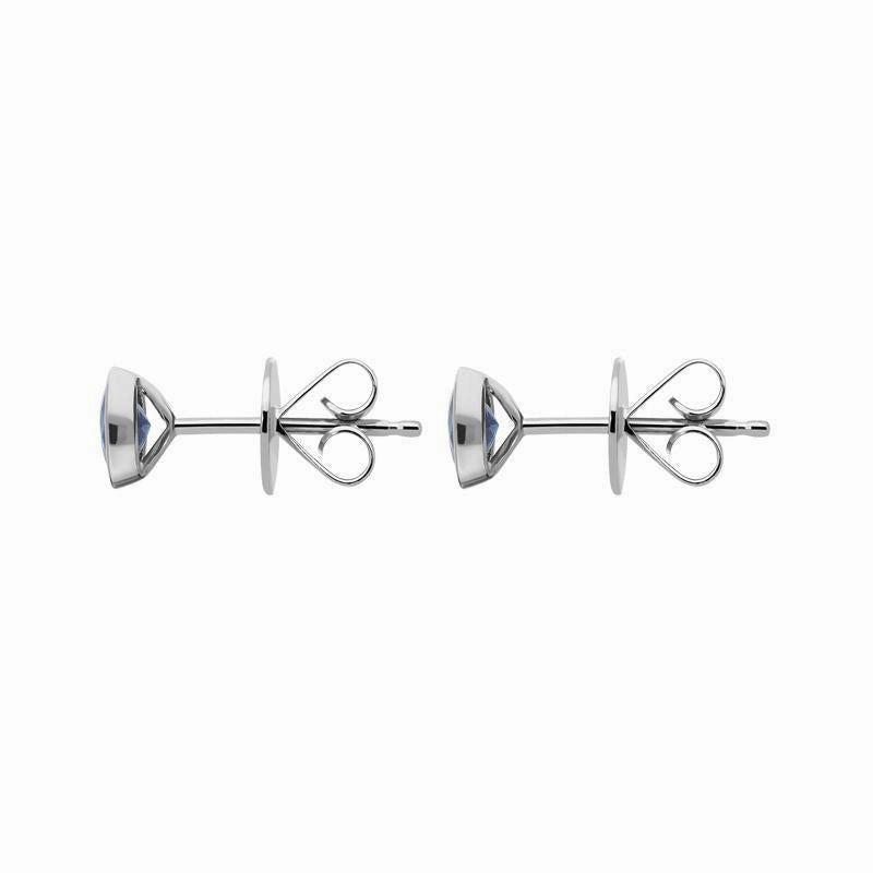18ct White Gold 0.92ct Aquamarine Martini Stud Earrings
