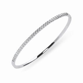 18ct White Gold 0.92ct Diamond Bangle
