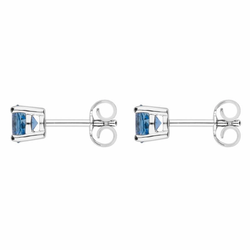 18ct White Gold 0.93ct Aquamarine Solitaire Stud Earrings