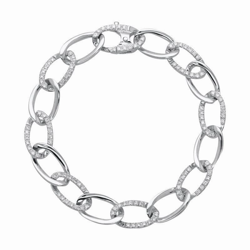 18ct White Gold 0.94ct Diamond Chain Bracelet