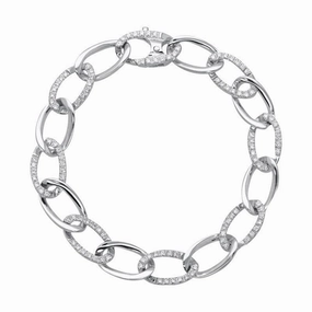 18ct White Gold 0.94ct Diamond Chain Bracelet