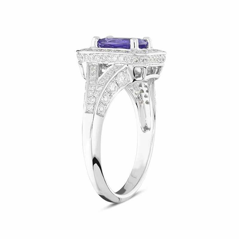 18ct White Gold 0.96ct Tanzanite 0.80ct Diamond Ring