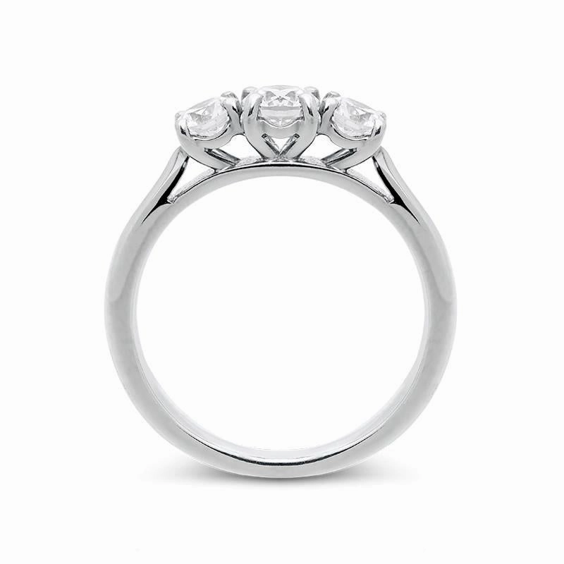 18ct White Gold 1.00ct Diamond Brilliant Cut Trilogy Ring