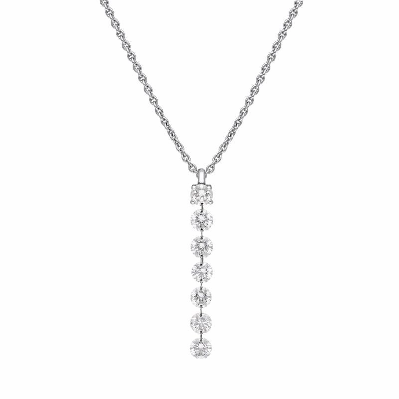 18ct White Gold 1.03ct Diamond Cascading Drop Necklace D