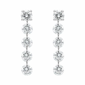 18ct White Gold 1.06ct Diamond Cascading Drop Earrings