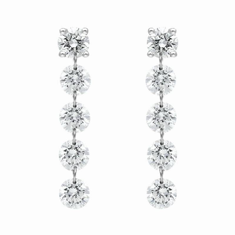 18ct White Gold 1.06ct Diamond Cascading Drop Earrings