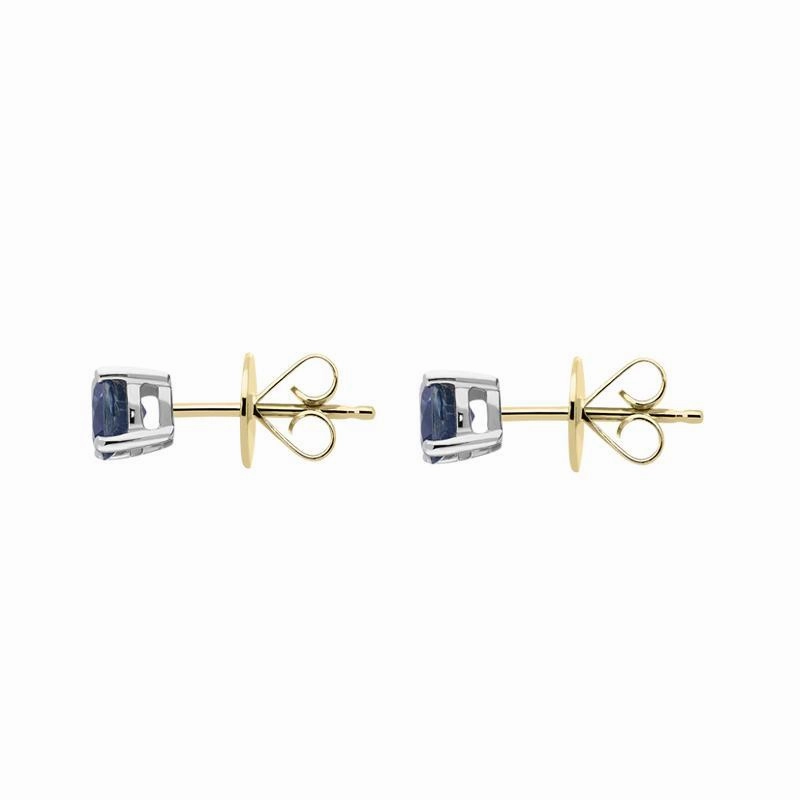 18ct White Gold 1.22ct Sapphire Solitaire Stud Earrings