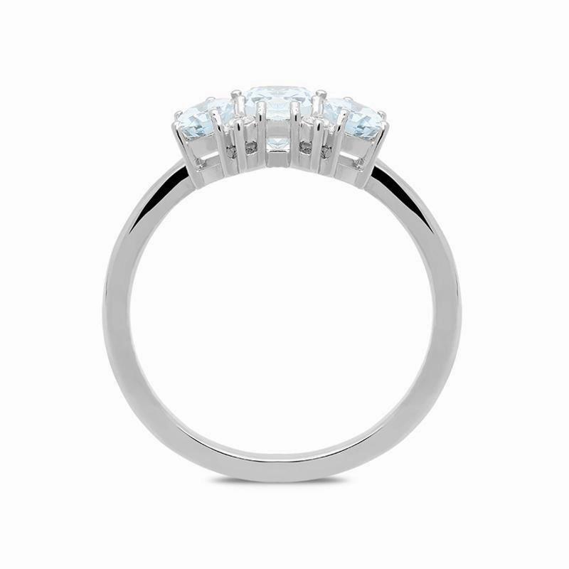 18ct White Gold 1.40ct Aquamarine and Diamond Ring
