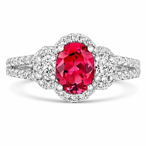 18ct White Gold 1.43ct Spessartite Diamond Cluster Ring